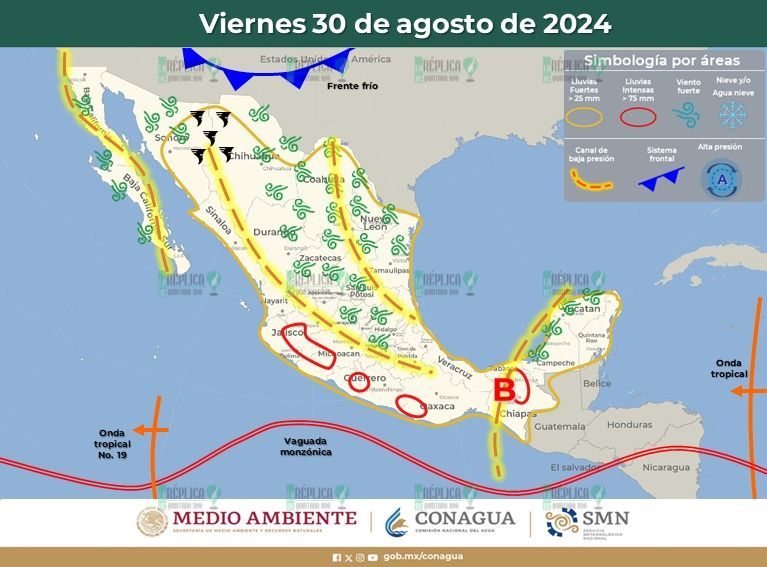 Intervalos de chubascos en Quintana Roo