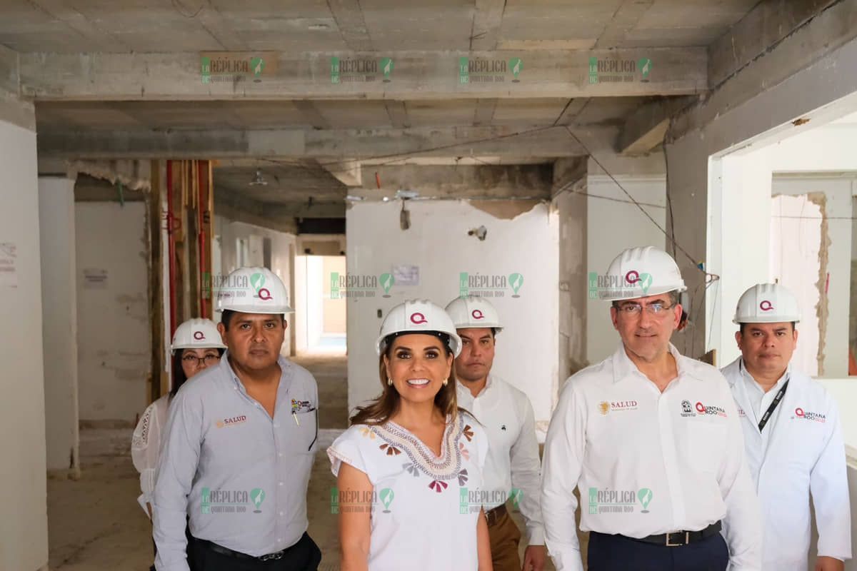 Mara Lezama supervisa el avance del 60% en la Sala de Hemodinamia de Chetumal