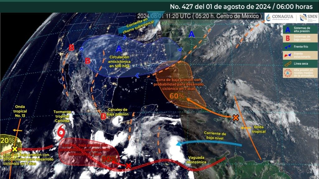 Foto: X@conagua_clima/ Servicios Meteorológicos Actuales