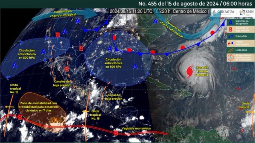 Foto: X@conagua_clima/ Servicios Meteorológicos Actuales