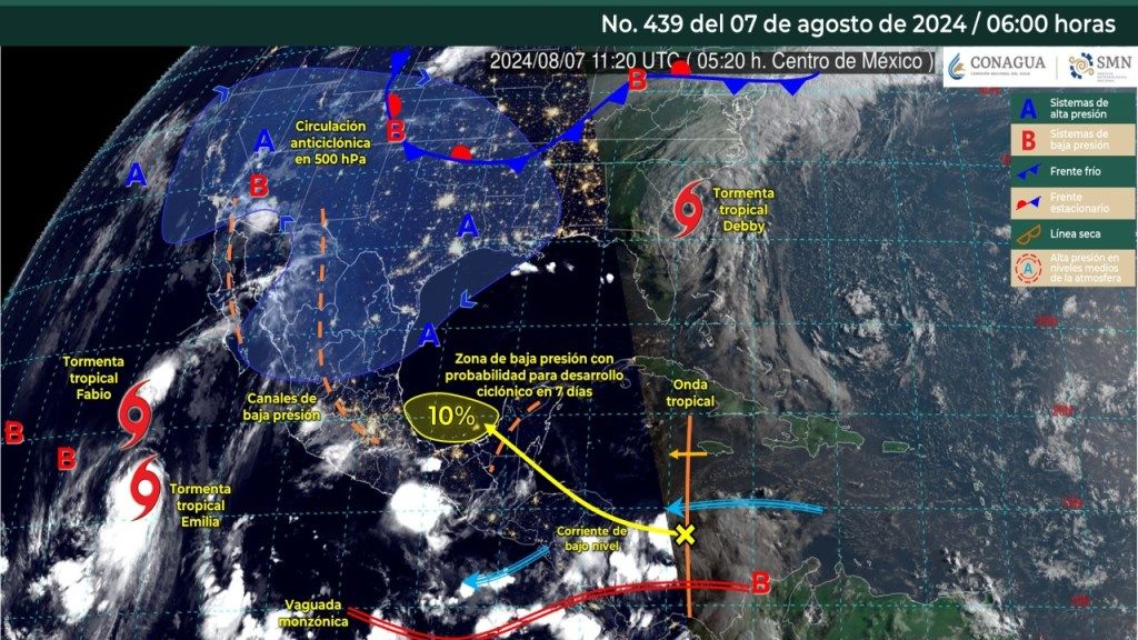 Foto: X@conagua_clima/Sistemas Meteorológicos Nacionales