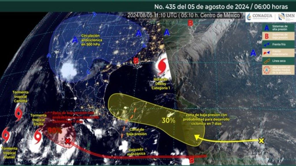 Foto: X@conagua_clima/ Sistemas Meteorológicos Nacionales