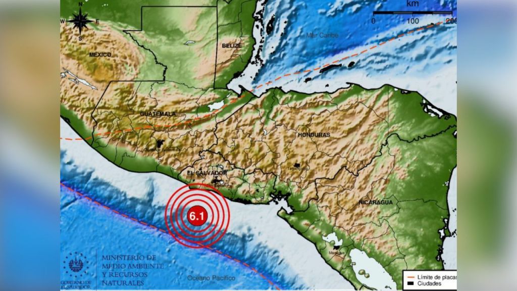 Sismo de 6.1 sacude a El Salvador; se percibe en Guatemala