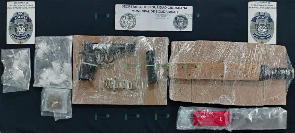 Detenidos con armas y drogas en operativo de vigilancia en Playa del Carmen