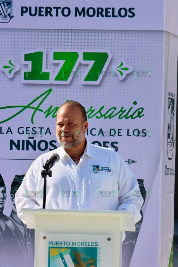 Conmemoran autoridades de Puerto Morelos el 177 aniversario de la gesta heroica de los Niños Héroes