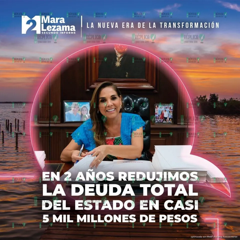 Quintana Roo reduce en menos de 2 años, la deuda heredada en prácticamente 5 mil millones de pesos: Mara Lezama