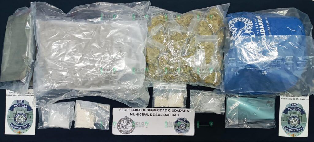 Detienen a dos personas con más de 60 dosis de drogas en Playa del Carmen