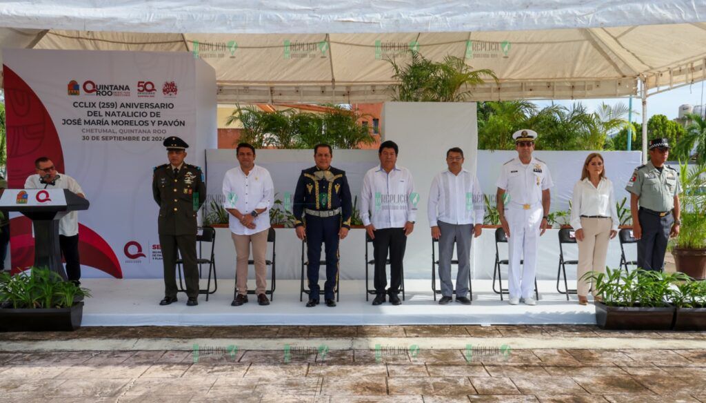 En Chetumal, autoridades conmemoraron el 259 aniversario del natalicio de don José María Morelos y Pavón