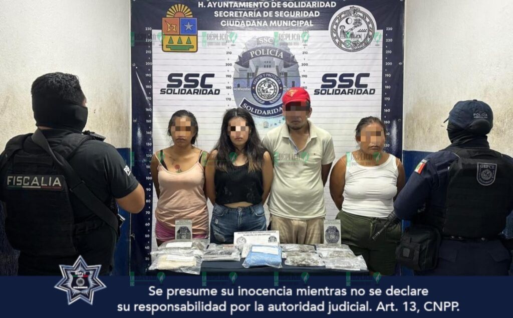 Policía de Solidaridad detiene a cuatro y asegura narcóticos