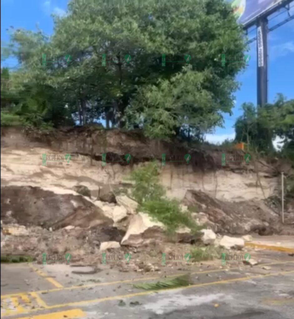 Colapsa terreno en estacionamiento del CRIT en Cancún