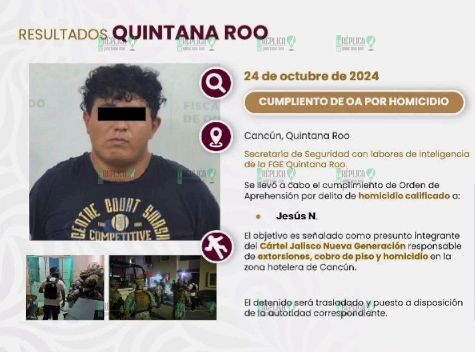 Destacan en ‘mañanera’ detención de presunto homicida en Cancún