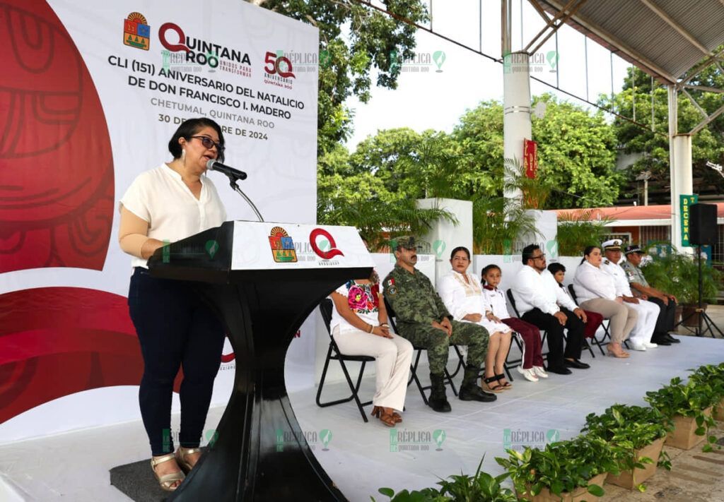 Autoridades conmemoraron en Chetumal el 151 aniversario del natalicio de don Francisco I. Madero