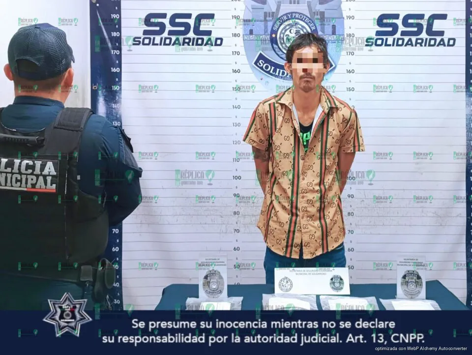 Por presuntos delitos contra la salud, detienen a un hombre en Playa del Carmen