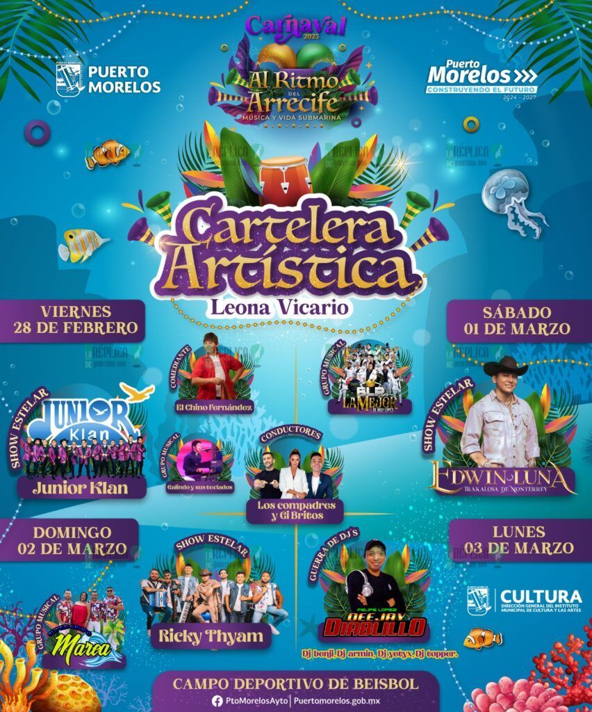 Listo el programa artístico del Carnaval 2025 de Puerto Morelos