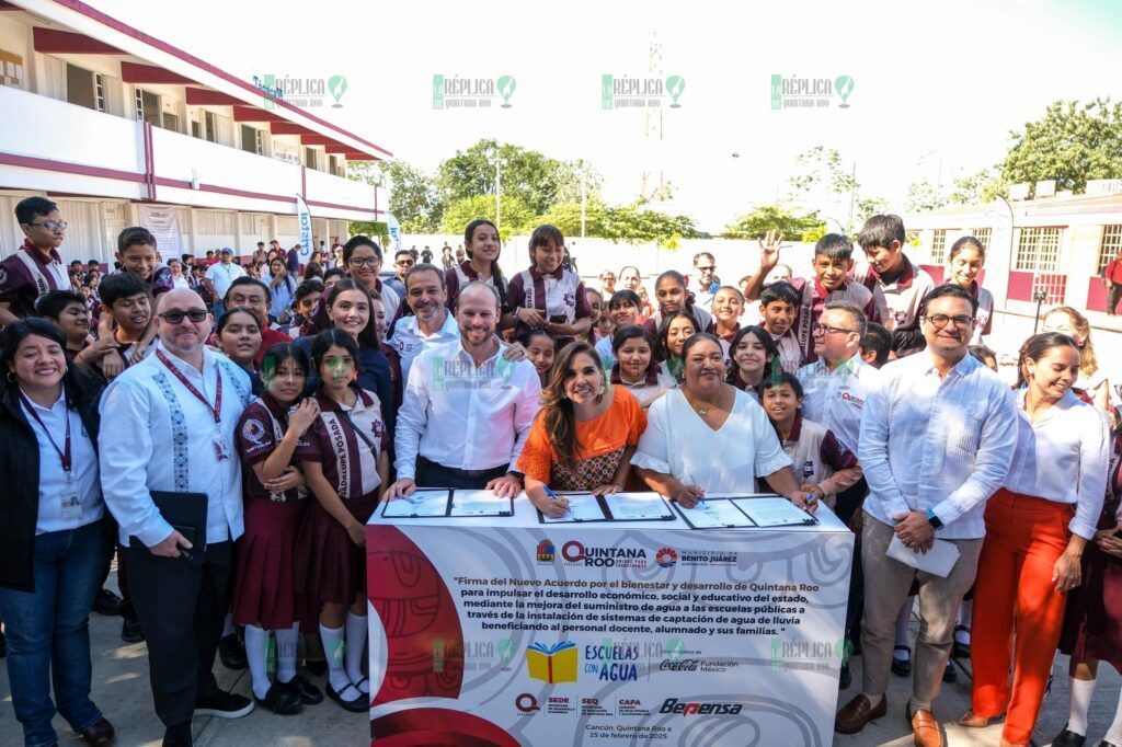 Ponen en marcha “Escuelas con Agua” Mara Lezama y Rodrigo Feria, una iniciativa de Fundación Coca Cola México