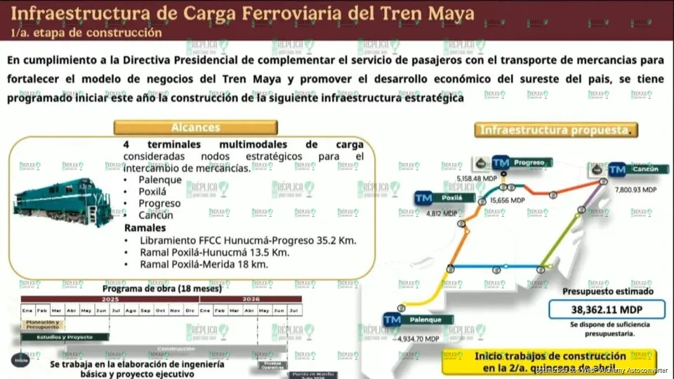 Anuncian arranque de obras para adaptar a carga la estación de Cancún del Tren Maya